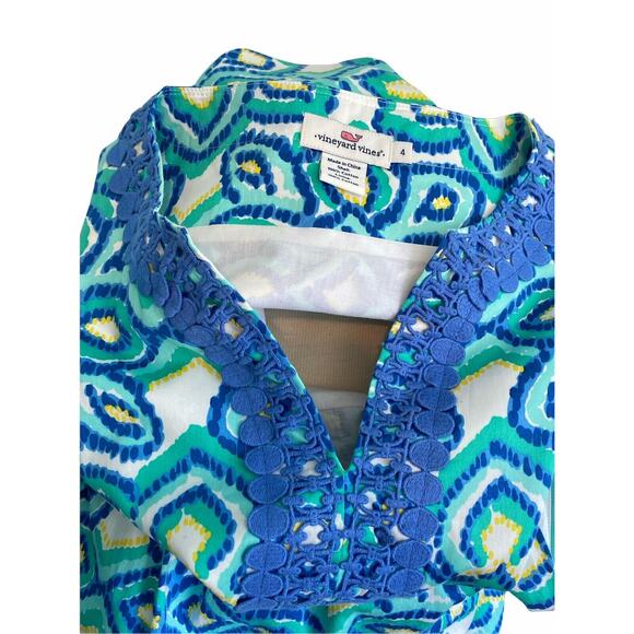 4 Vineyard Vines Blue Embroidered Summer Dress - Picture 7 of 7